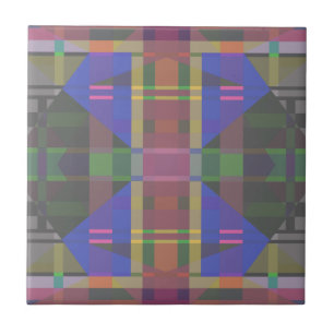Pastel Rainbow Colorful Geometric Kakelplatta