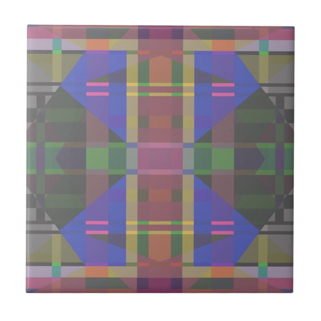 Pastel Rainbow Colorful Geometric Kakelplatta (Framsidan)