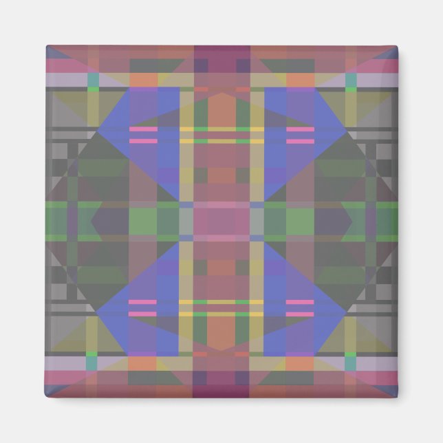 Pastel Rainbow Colorful Geometric Magnet (Framsidan)