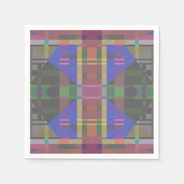 Pastel Rainbow Colorful Geometric Pappersservett (Framsidan)