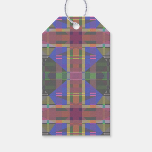 Pastel Rainbow Colorful Geometric Presentetikett (Framsidan)
