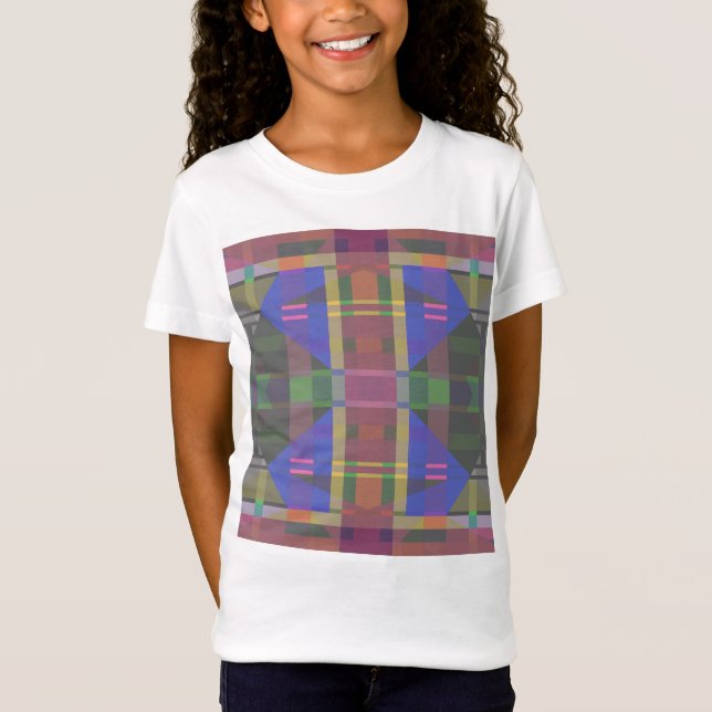 Pastel Rainbow Colorful Geometric T Shirt (Framsida)