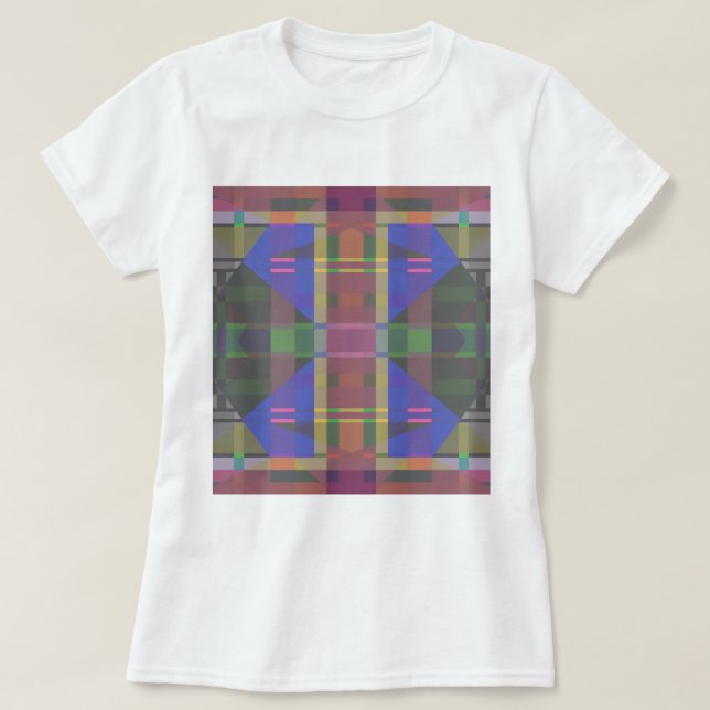 Pastel Rainbow Colorful Geometric T Shirt (Design framsida)