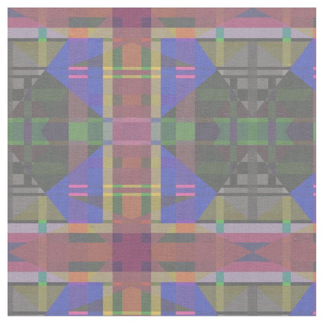Pastel Rainbow Colorful Geometric Tyg (Närbild)