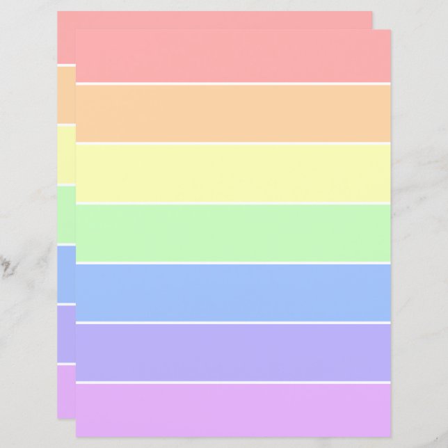 Pastel Rainbow Colorful Rand Scrapbook Papper (Fram/baksida)