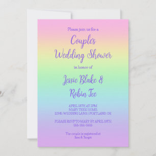 Pastel Rainbow Couples inbjudan till Möhippa
