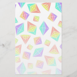 Pastel Rainbow Crystals Mönster Brevpapper