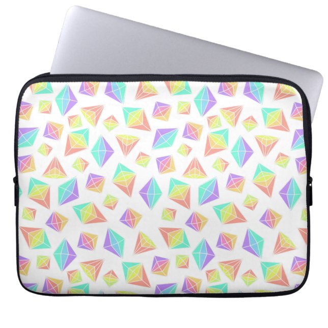 Pastel Rainbow Crystals Mönster Laptop Fodral (Framsidan)