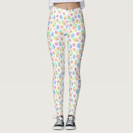 Pastel Rainbow Crystals Mönster Leggings