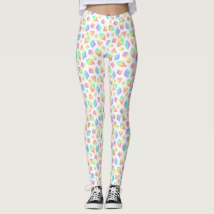 Pastel Rainbow Crystals Mönster Leggings