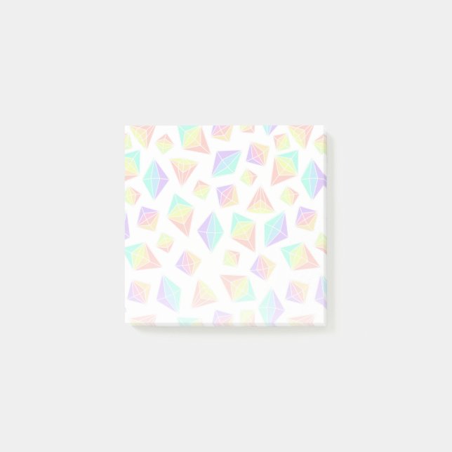 Pastel Rainbow Crystals Mönster Post-it Block (Framsida)