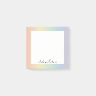 Pastel Rainbow Custom Name  Post-it Block