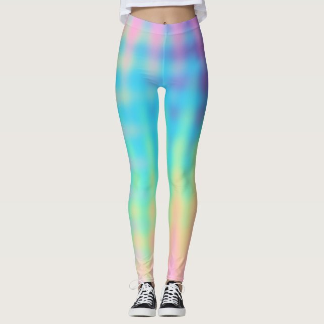 Pastel Rainbow Design Leggings (Framsida)