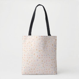 Pastel Rainbow Dog Mom Tote Bag | Paw Prints Tygkasse