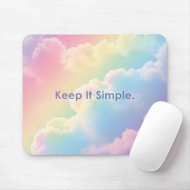 Pastel Rainbow Dreamy Clouds Aesthetic Desk Musmatta (Med mus)