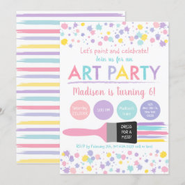 Pastel Rainbow Dress för en  Art Party-födelsedag Inbjudningar