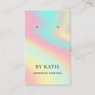 Pastel Rainbow Earring Visning Card HoloGraph Visitkort
