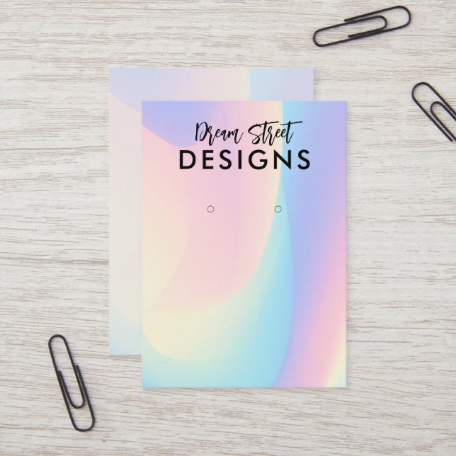 Pastel Rainbow Earring Visning Card Visitkort (Fram/Back In Situ)
