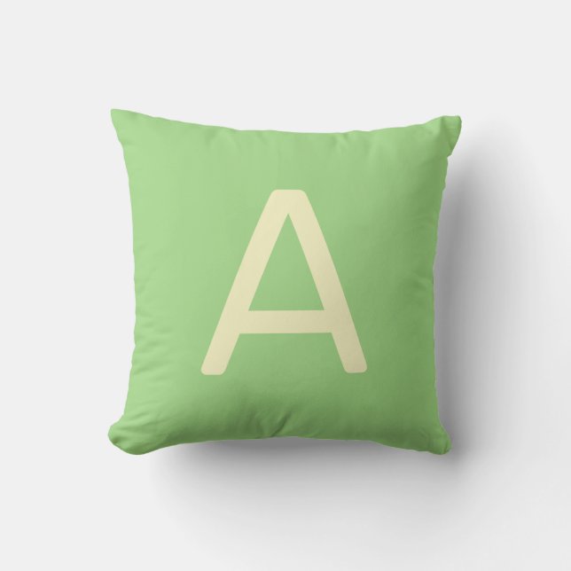 Pastel Rainbow Färg Alphabet Initial Nursery Kudde (Framsida)