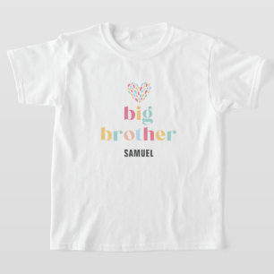 Pastel Rainbow Färg Baby Shower Big Brother T Shirt