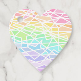 Pastel Rainbow Färg Geometric Heart Favor Taggar Gåvor Etiketter