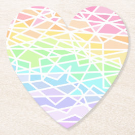 Pastel Rainbow Färg Geometric Papper Underlägg