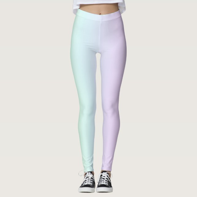 Pastel Rainbow Färg Leggings (Framsida)