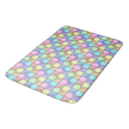 Pastel Rainbow Färg Puzzle Geometric Mönster Badrumsmatta