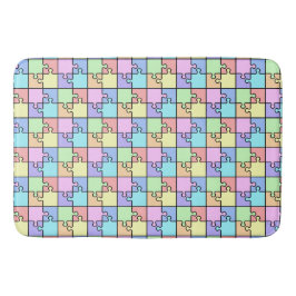 Pastel Rainbow Färg Puzzle Geometric Mönster Badrumsmatta