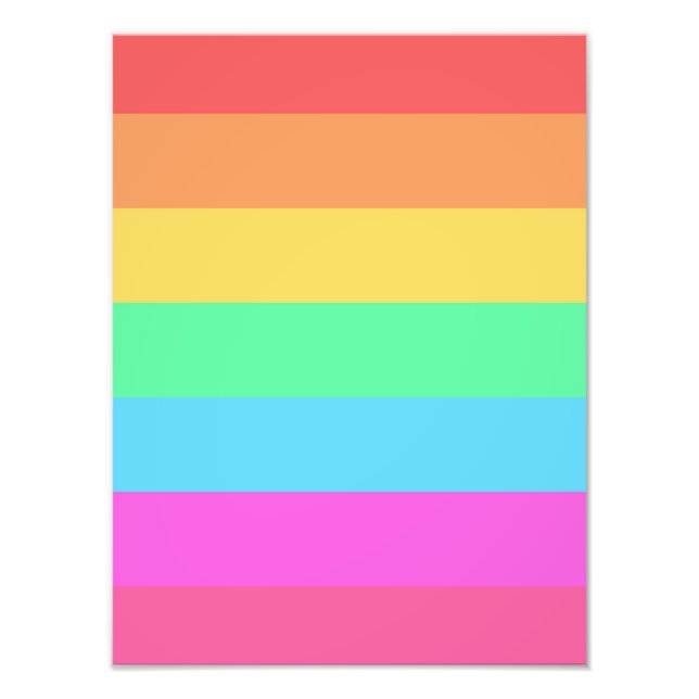 Pastel Rainbow Färg Rand Design Fototryck (Framsidan)