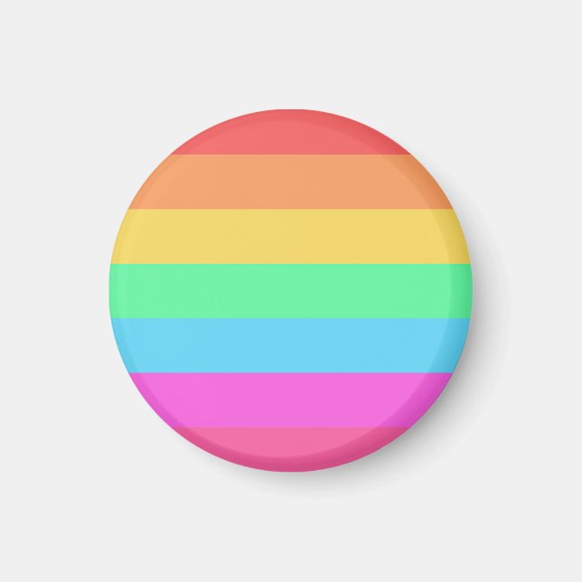 Pastel Rainbow Färg Rand Design Magnet (Framsidan)