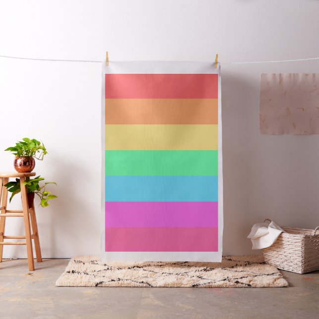 Pastel Rainbow Färg Rand Design Tyg (In Situ)