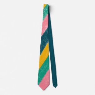 Pastel Rainbow Färg Rand Mönster Neck Tie Slips