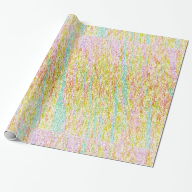 Pastel Rainbow Färg Scribbles Presentpapper (Utrullad)