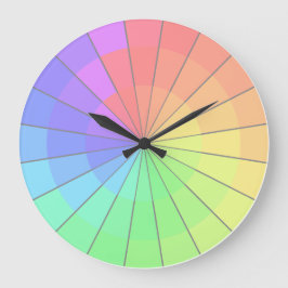 Pastel Rainbow Färg Whests Artists Clock Stor Klocka