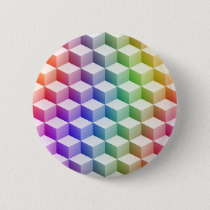 Pastel Rainbow Färgad Shaded 3D Titta på kuber Knapp