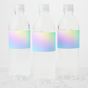 Pastel Rainbow Färger Abstrakt Oskärpa Överton Vattenflaskor Etikett