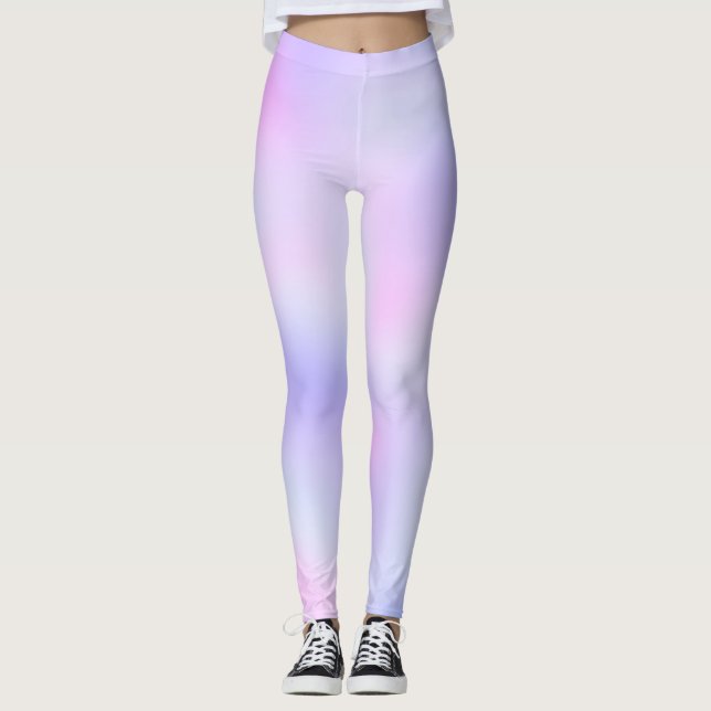Pastel Rainbow Färger Abstrakt  Oskärpa Övertoning Leggings (Framsida)