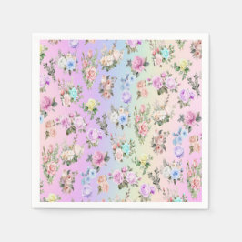Pastel Rainbow Flowers Pappersservett