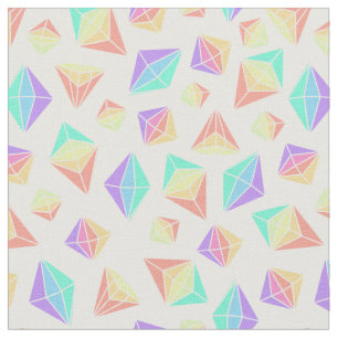 Pastel Rainbow Geometric Crystals Mönster Tyg