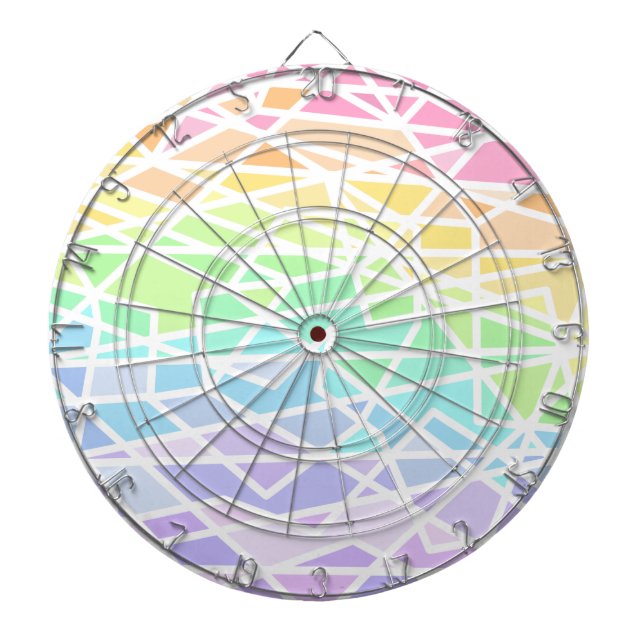 Pastel Rainbow Geometric Dartboard Darttavla (Framsidan)