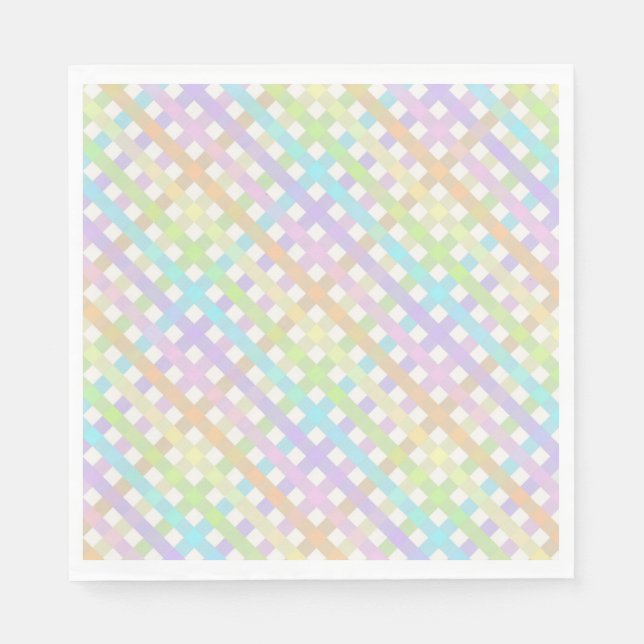 Pastel Rainbow Gingham Play Pappersservett (Framsidan)