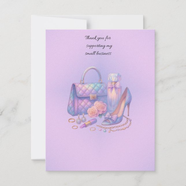 Pastel Rainbow Glam Boutique Thank You Card Tack Kort (Framsida)