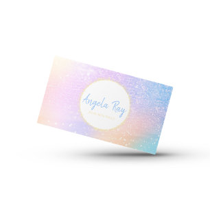 Pastel Rainbow Glitter Affärskort Visitkort