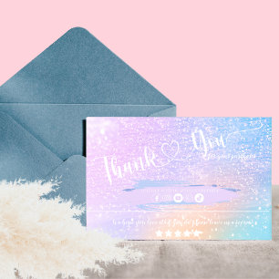 Pastel Rainbow Glitter Iridescent Tack Busine Visitkort