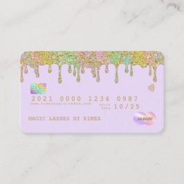 Pastel Rainbow Glitter Luxury Kredit Stil Busines Visitkort