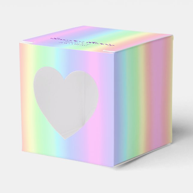 Pastel Rainbow Gradient Birthday Tack Heart Presentaskar (Framsidan Sidan)