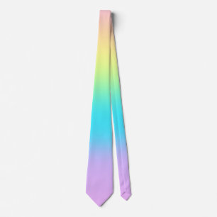 Pastel Rainbow Gradient Necktie Slips