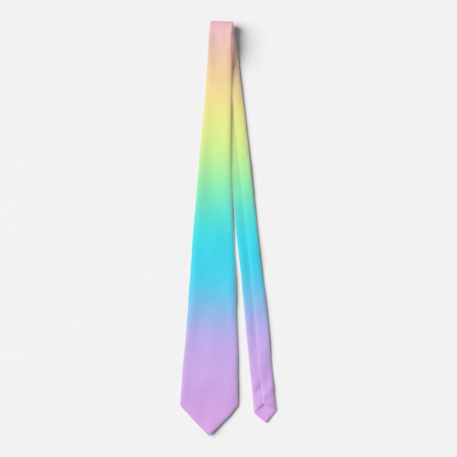 Pastel Rainbow Gradient Necktie Slips (Framsida)