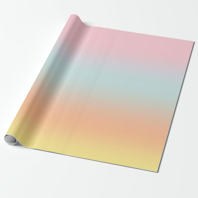 Pastel Rainbow Gradient Ombre Aesthetic Presentpapper (Utrullad)